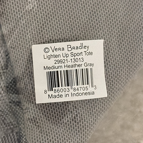 NWT Vera Bradley Sport Tote Heather Grey - Picture 5 of 5
